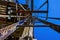 Details of a decommissioned historic harbor crane