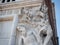 Details of the Drunkenness of Noah gothic sculpture on the Vine Angle of Palazzo Ducale in Venice