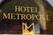 Details of the entrance door of the Metropole hotel in Brussels