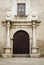 Details and entry way of an ancient church in historical Merida Mexico