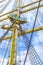Details equipment anchor dock handlebar mast ships boats Bremerhaven Germany