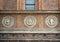 Details on the exterior of The Church and Convent of Santa Maria delle Grazie, the home of Leonardo`s Last Supper, Milan, Italy.