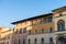 Details of the exterior of typical Italian buildings in Lucca, Tuscany, Italy.