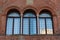 Details of the exterior of typical Italian buildings in Lucca, Tuscany, Italy.