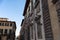 Details of the exterior of typical Italian buildings in Lucca, Tuscany, Italy.