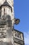 Details of facade 17 th century Moszna Castle on a sunny day, Poland