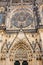Details of the facade of the Metropolitan Cathedral of Saints Vitus in Prague