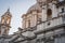 Details of the facade of the Piazza Navona building in Rome