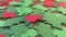 Details of flag of Bangladesh on the cardboard Christmas trees. Winter holidays related 3D rendering