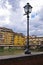 Details of Florence architecture along banks of river Arno near Ponte Vecchio bridge, Tuscany