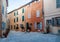 Details of French Provencal architecture, narrow streets in Sain