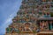 Details gopurams of meenakshi sundareswarar or meenakshi amman temple , Madurai , Tamil Nadu