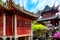 Details of the historic Yuyuan Garden buildings during summer sunny day in Shanghai, China