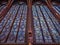 Details of the interior of the Sainte-Chapelle or Holy Chapel,a gothic building full of