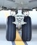 Details of the landing gear of a military cargo plane