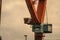 Details of a large wharf crane..