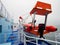 Details and life boat on ferry boat deck