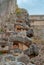 Details of the Mayan stone decorations, in the archaeological area of Ek Balam