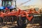 Details of a modern combine harvester close-up. modern combine h