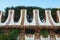 Details of mosaic on border of terrace in the Park Guell