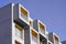 Details of a new apartment building on a Sunny day. modern construction of houses, contrast of buildings