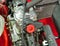 Details of a new go kart engine. selective focus
