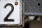 Details of an old licence plate