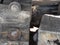 Details of old rusty locomotives close-up, texture