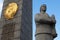 Details of the public Monument to Lenin, Dorogomilovskaya Zastava Square, Moscow, Russian federal city, Russian Federation, Russia