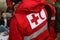 Details with the Red Cross and Red Crescent symbol on a uniform.