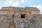 Details of the sculpted top of the Mayan pyramid, of the archaeological area of Ek Balam