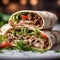 Details of shawarma up close photography