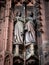 Details of the Strasbourg Cathedral. Architectural and sculptural elements of the facade and tower