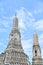 Details of Stupa of Wat Arun or Temple of Dawn in Old Town Bangkok