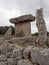 Details of the Talaiot de Trepuco megalithic t-shaped Taula monument in sunny day it Menorca Spain