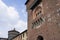 Details to the Sforzesco castle and its splendid medieval walls