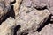 Details of volcanic tufa rhyolite rocks