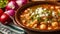 Details wiht the Mexican pozole dish. AI generated