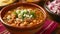 Details wiht the Mexican pozole dish. AI generated