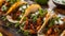 Details wiht the Mexican tacos al pastor dish. AI generated