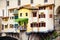 Detales of Ponte Vecchio, Florence, Italy. Windows, balconies, flowers