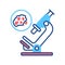 Detection of cancer cells by analysis line color icon. Oncology medical research concept. Sign for web page, mobile app, logo