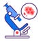Detection of cancer cells by analysis line color icon. Oncology medical research concept. Sign for web page, mobile app, logo.