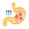 Detection of infection in stomach icon vector outline illustration