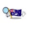 Detective australian cartoon flag kept in cupboard