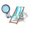 Detective beach chair character cartoon