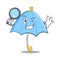 Detective blue umbrella character cartoon