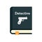 Detective book icon flat isolated vector