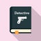 Detective book icon, flat style