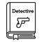 Detective book icon, outline style